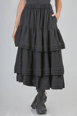 long and wide skirt in washed wool gauze  - 381