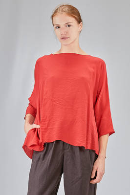 long and wide top in washed silk crêpe de chine  - 385