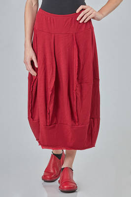 longuette skirt, tulip line, in flamed wool and nylon jersey  - 392