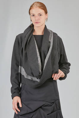 short and wide cardigan jacket in boiled wool and polyamide twill  - 392