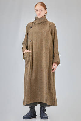 long and wide coat in wool tweed  - 388