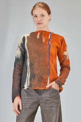 hip-lenght sweater in extra-fine merinos wool  nuno-felt  - 379