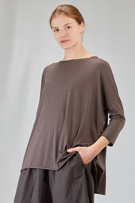 long and wide t-shirt in light and soft cotton and elastan jersey - ALBUM DI FAMIGLIA 