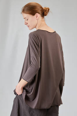 long and wide t-shirt in light and soft cotton and elastan jersey - ALBUM DI FAMIGLIA 