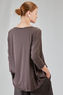 long and wide t-shirt in light and soft cotton and elastan jersey - ALBUM DI FAMIGLIA 