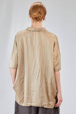 long and wide shirt in washed silk and cotton satin garment dyed - ALBUM DI FAMIGLIA 