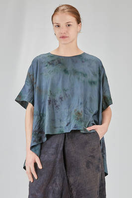 long and wide shirt in hand dyed cotton voile  - 371