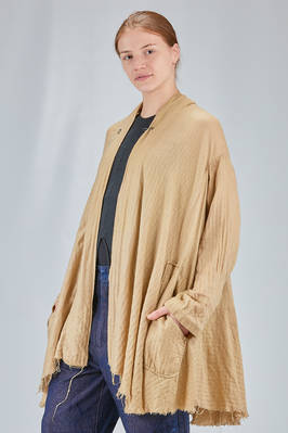 giacca/cardigan lunga e ampia in twill morbido di cachemire e seta lavati - ATELIER SUPPAN 