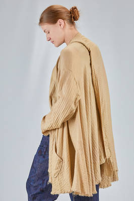 giacca/cardigan lunga e ampia in twill morbido di cachemire e seta lavati - ATELIER SUPPAN 