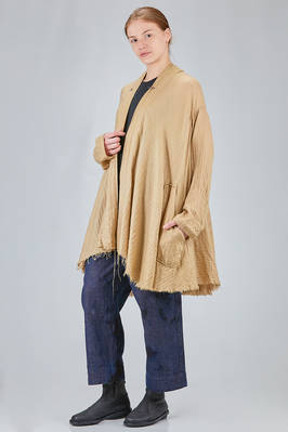 giacca/cardigan lunga e ampia in twill morbido di cachemire e seta lavati - ATELIER SUPPAN 