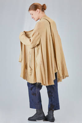 giacca/cardigan lunga e ampia in twill morbido di cachemire e seta lavati - ATELIER SUPPAN 
