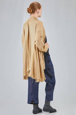 giacca/cardigan lunga e ampia in twill morbido di cachemire e seta lavati - ATELIER SUPPAN 