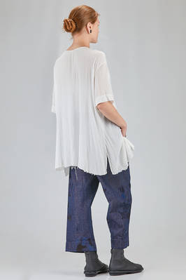 camicia lunga e ampia, in garza leggera e goffrata di viscosa e cotone - ATELIER SUPPAN 