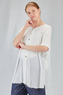 camicia lunga e ampia, in garza leggera e goffrata di viscosa e cotone - ATELIER SUPPAN 