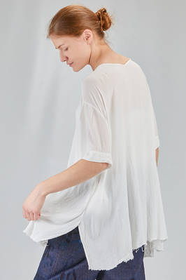 camicia lunga e ampia, in garza leggera e goffrata di viscosa e cotone - ATELIER SUPPAN 