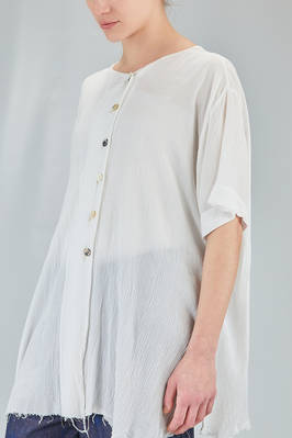 camicia lunga e ampia, in garza leggera e goffrata di viscosa e cotone - ATELIER SUPPAN 