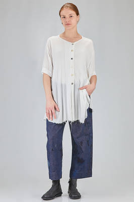 camicia lunga e ampia, in garza leggera e goffrata di viscosa e cotone - ATELIER SUPPAN 