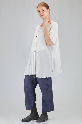 camicia lunga e ampia, in garza leggera e goffrata di viscosa e cotone - ATELIER SUPPAN 