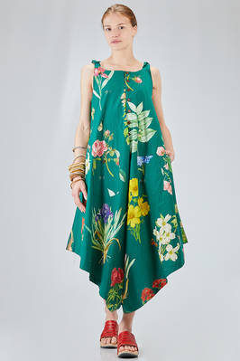 long and wide dungarees dress in washed cotton liberty  - 404