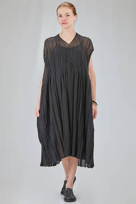 longuette dress, wide, in gauzed cotton and polyamide knit  - 227