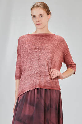 hip-lenght sweater, wide, in linen and cotton knit hand dyed  - 405