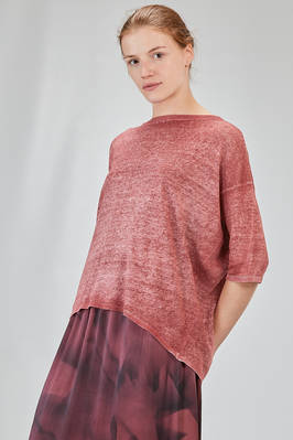 hip-lenght sweater, wide, in linen and cotton knit hand dyed - AVANT TOI 