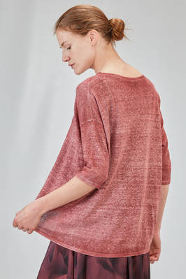 hip-lenght sweater, wide, in linen and cotton knit hand dyed - AVANT TOI 