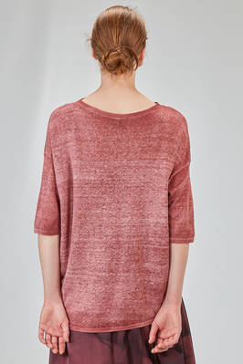 hip-lenght sweater, wide, in linen and cotton knit hand dyed - AVANT TOI 