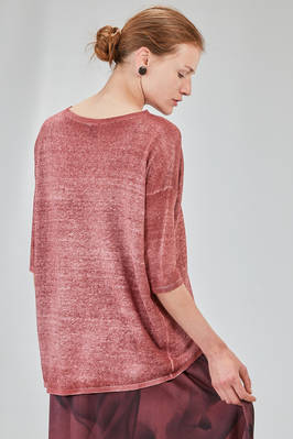 hip-lenght sweater, wide, in linen and cotton knit hand dyed - AVANT TOI 
