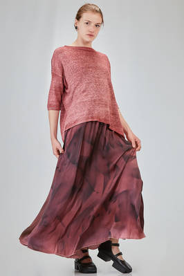 hip-lenght sweater, wide, in linen and cotton knit hand dyed - AVANT TOI 