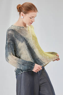 hip-lenght sweater, wide, in hand-knitted shaded silk - F-CASHMERE by FISSORE 