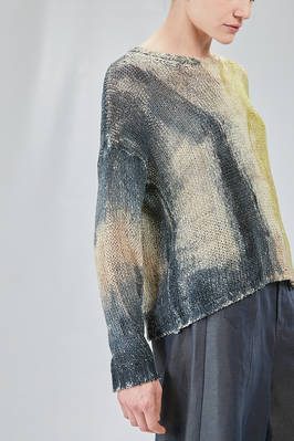 hip-lenght sweater, wide, in hand-knitted shaded silk - F-CASHMERE by FISSORE 