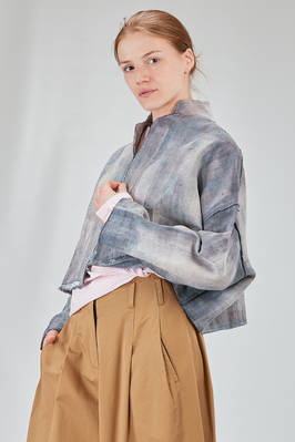 hip-lenght caban, wide, in shaded hemp bourette - F-CASHMERE by FISSORE 