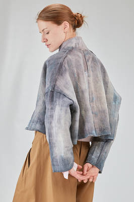 hip-lenght caban, wide, in shaded hemp bourette - F-CASHMERE by FISSORE 