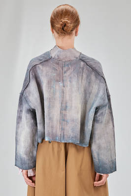 hip-lenght caban, wide, in shaded hemp bourette - F-CASHMERE by FISSORE 