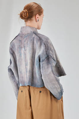 hip-lenght caban, wide, in shaded hemp bourette - F-CASHMERE by FISSORE 