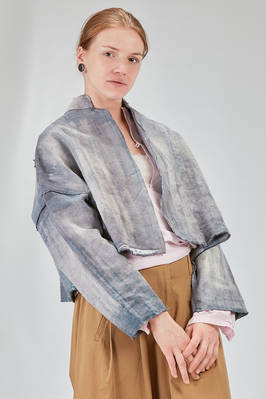 hip-lenght caban, wide, in shaded hemp bourette - F-CASHMERE by FISSORE 