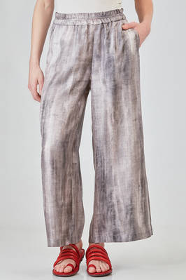 wide trousers in printed silk twill  - 360