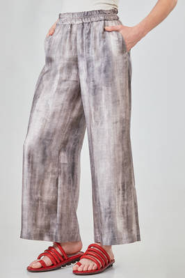 wide trousers in printed silk twill - F-CASHMERE by FISSORE 