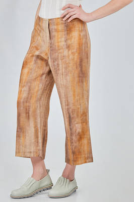 pantalone alla caviglia in tela di lino stampata - F-CASHMERE by FISSORE 
