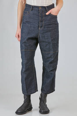 5 pockets trousers in light and washed linen and cotton denim  - 161