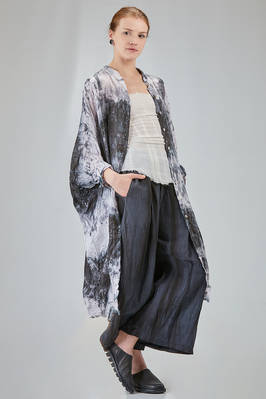 long and wide shirt in light washed and hand dyed linen organza - GILDA MIDANI 