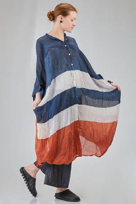 camicia lunga e ampia in organza leggerissima di lino lavato tinto a mano - GILDA MIDANI 