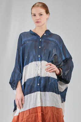 camicia lunga e ampia in organza leggerissima di lino lavato tinto a mano - GILDA MIDANI 