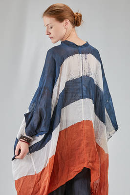 camicia lunga e ampia in organza leggerissima di lino lavato tinto a mano - GILDA MIDANI 