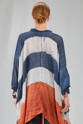 camicia lunga e ampia in organza leggerissima di lino lavato tinto a mano - GILDA MIDANI 