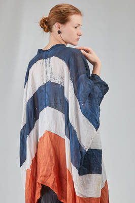 camicia lunga e ampia in organza leggerissima di lino lavato tinto a mano - GILDA MIDANI 