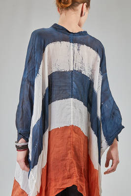 camicia lunga e ampia in organza leggerissima di lino lavato tinto a mano - GILDA MIDANI 