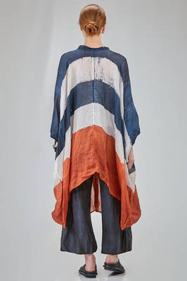 camicia lunga e ampia in organza leggerissima di lino lavato tinto a mano - GILDA MIDANI 