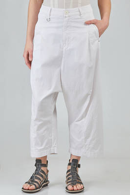 short and wide trousers in light cotton and elastan canvas  - 406